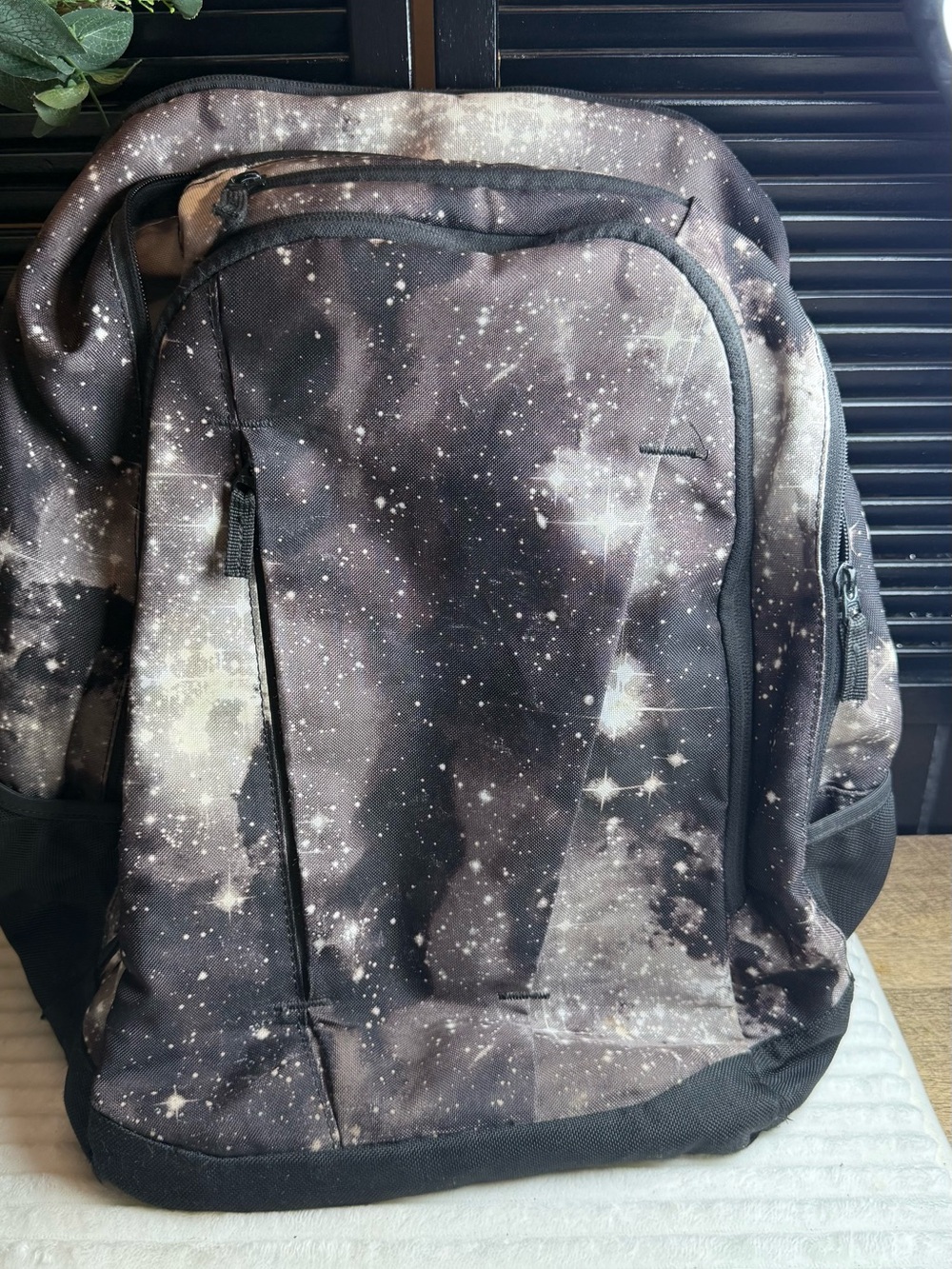 Lands' End Black Galaxy-Print Backpack